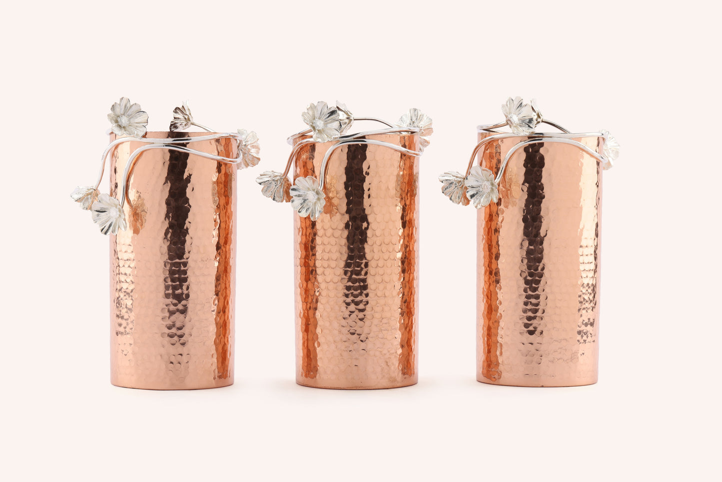 Copper & Silver Blossom Vase (Set of 3)
