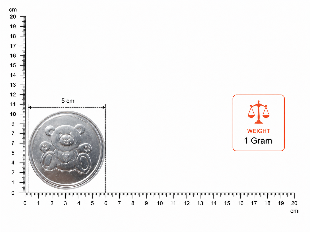 Teddy Bear Silver Coin 1 gm