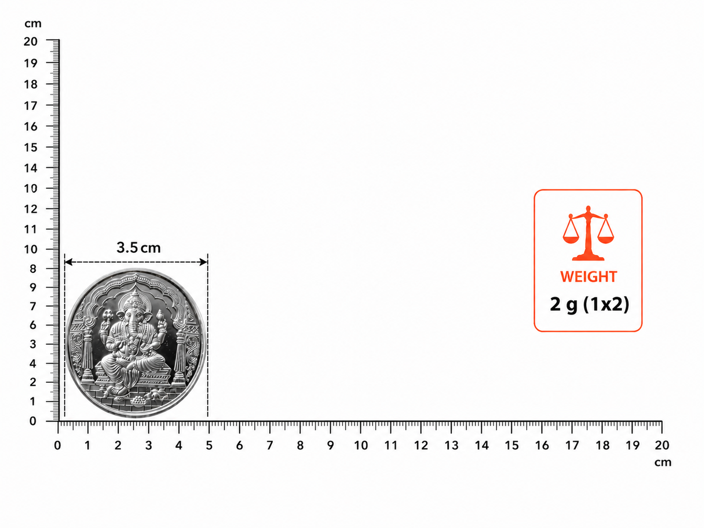 Ganesh ji 2gm Silver coin