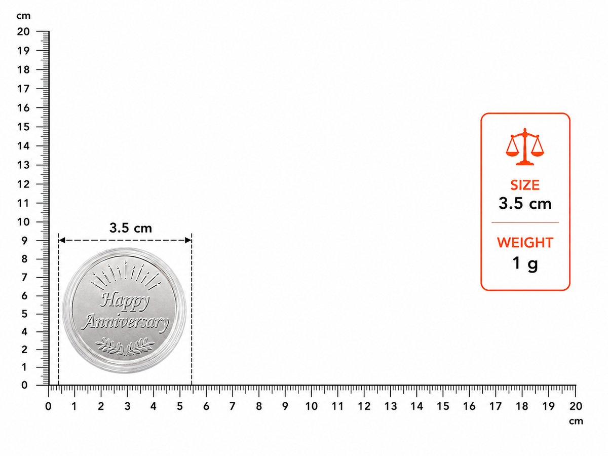 Happy Anniversary Silver Coin 1 gm