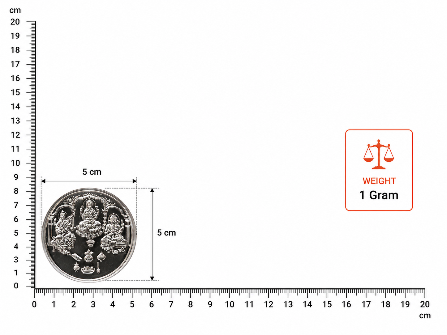 Ganesh Laxmi Saraswati Diwali Silver Coin 1 gm