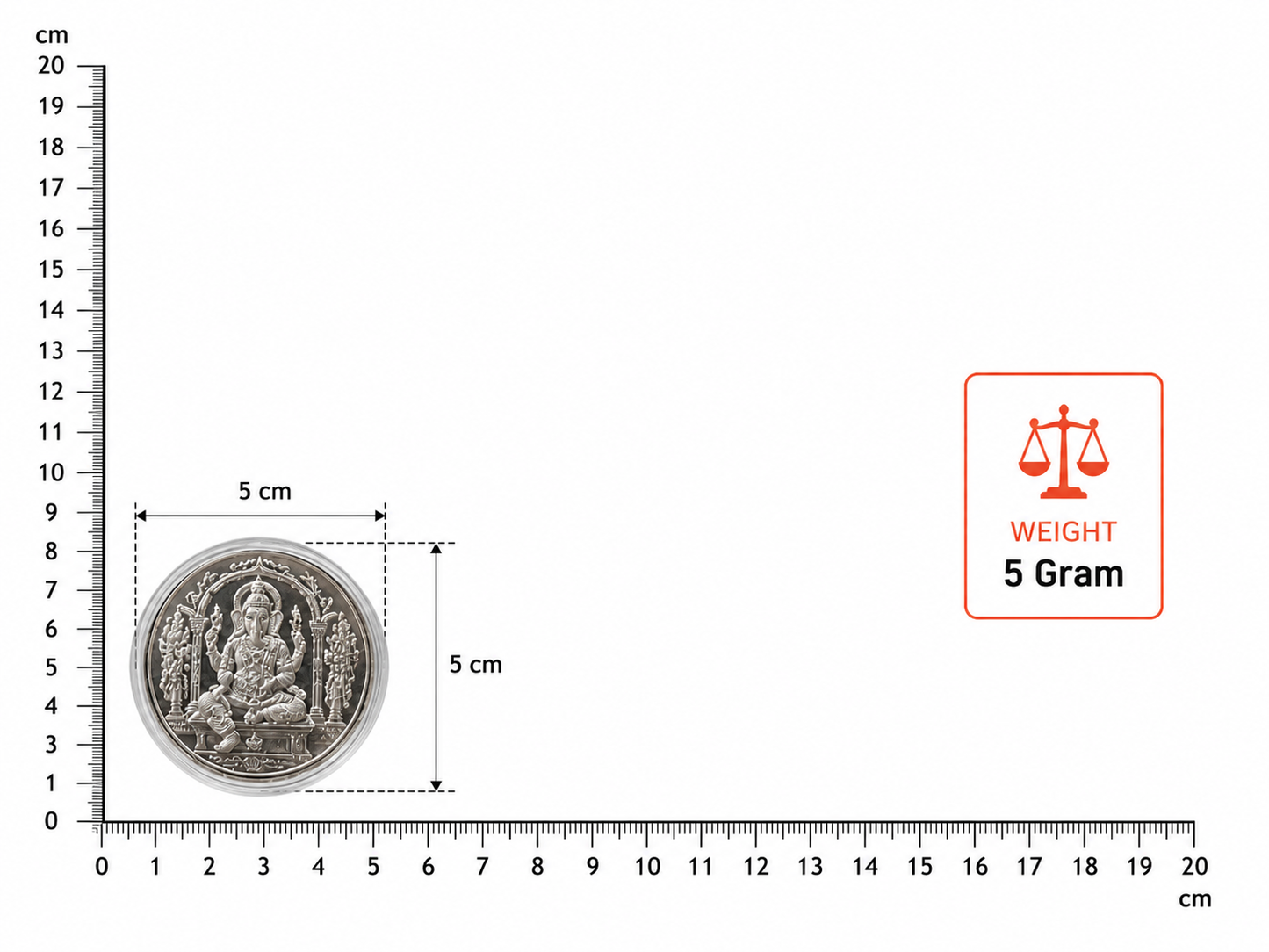 Ganesh Ji Silver Coin 5 gm