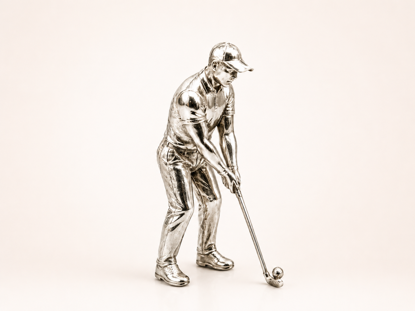 Golfer Standing Silver Idol