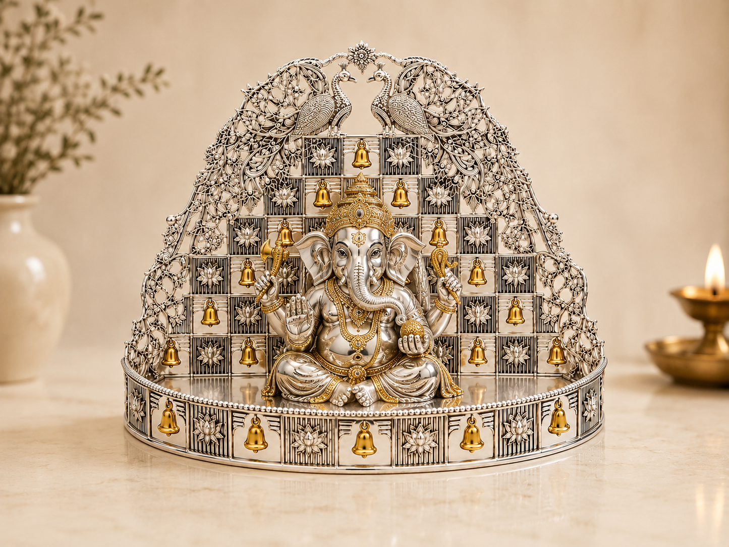 Singhasan (Silver & Gold Bells)