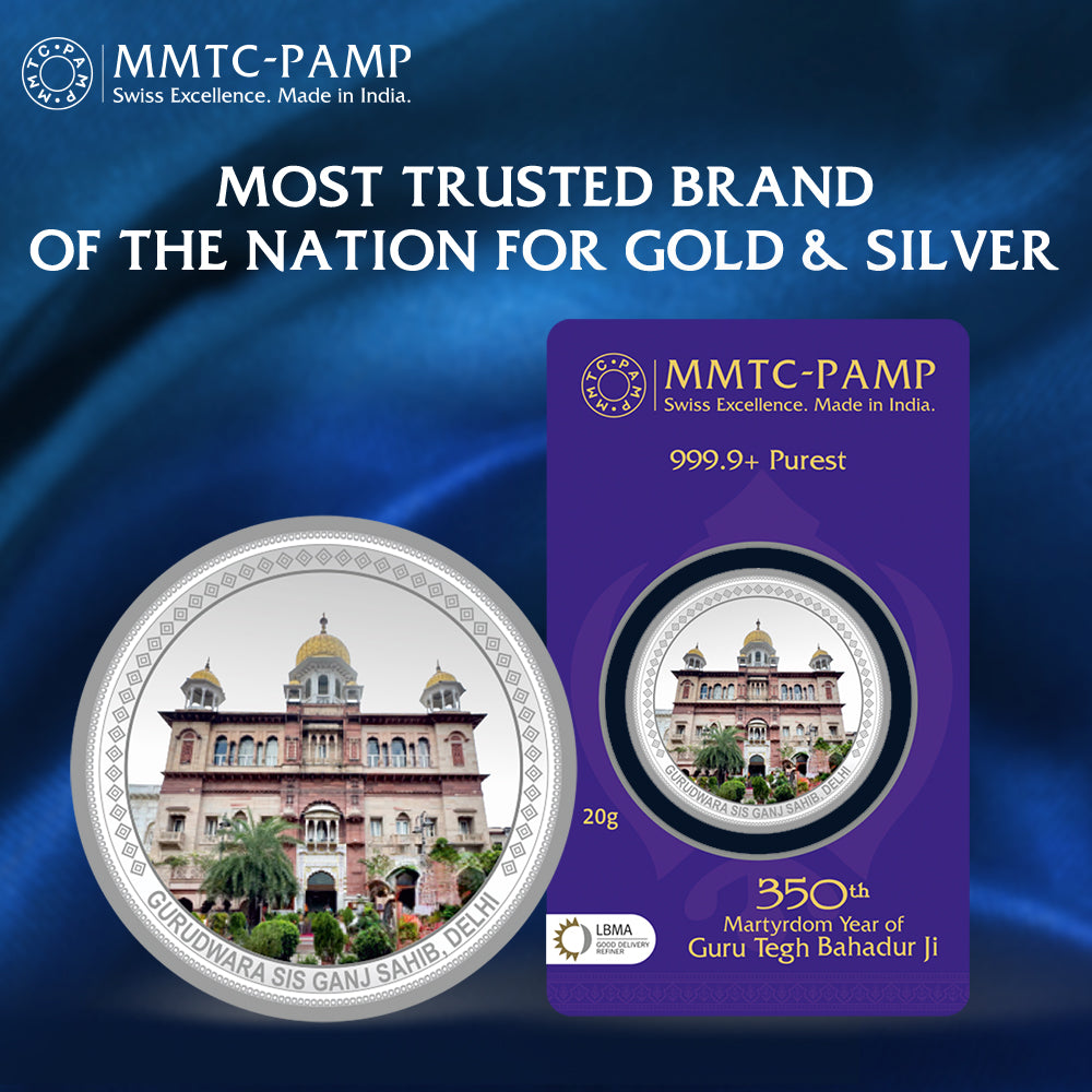 Guru Tegh Bahadur ji 20gms Silver Coin
