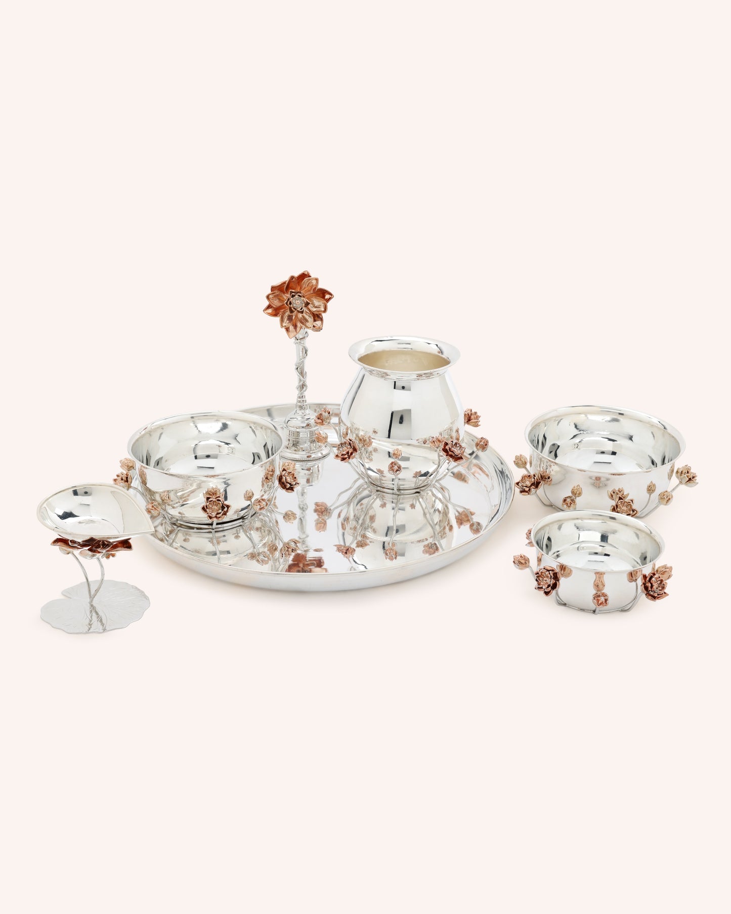 Lotus Puja Thali Set