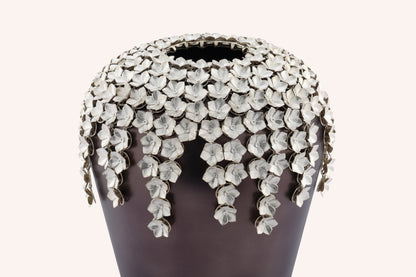 Cascading Silver Petal Vase