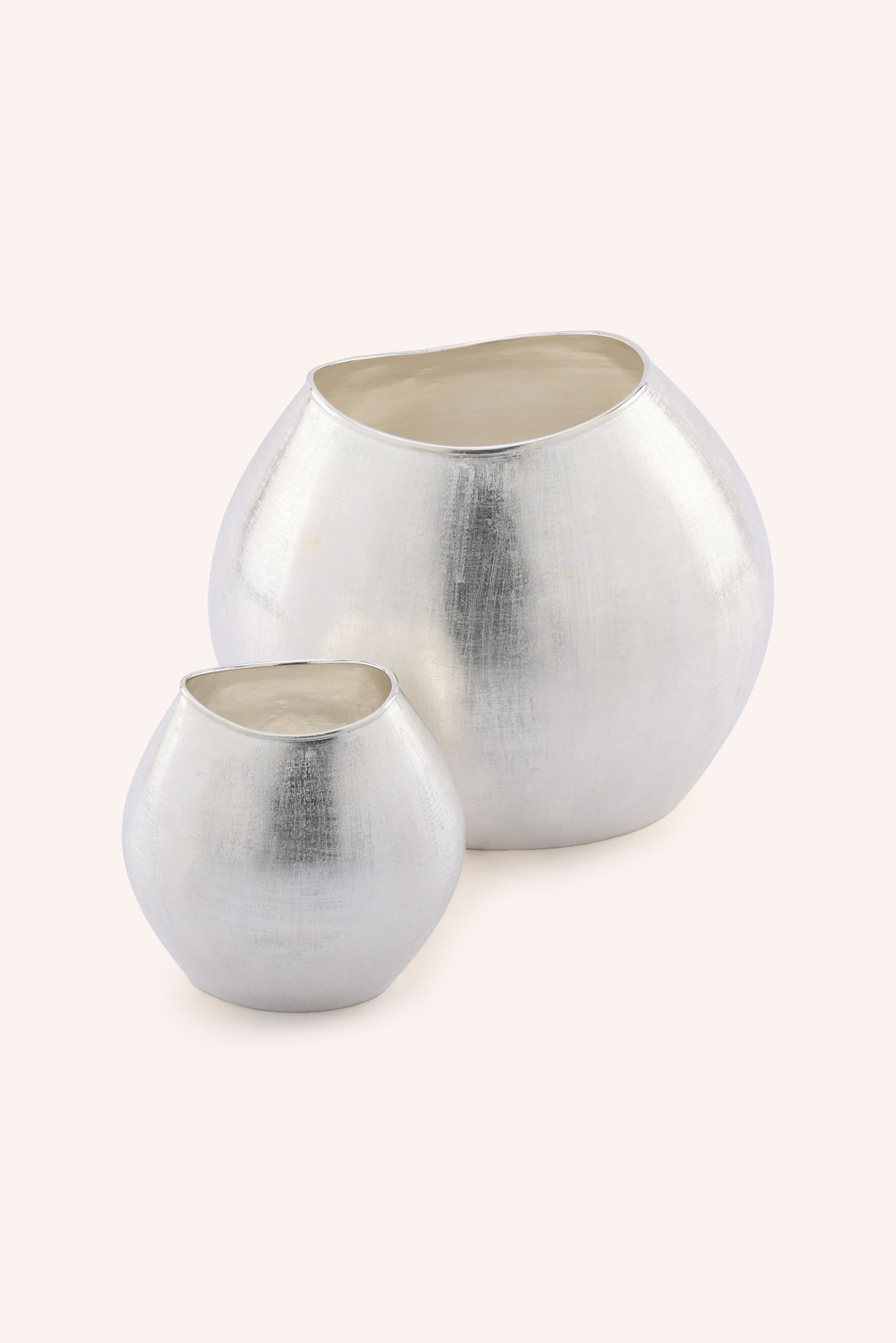 Minimalist Silver Brushed Vase