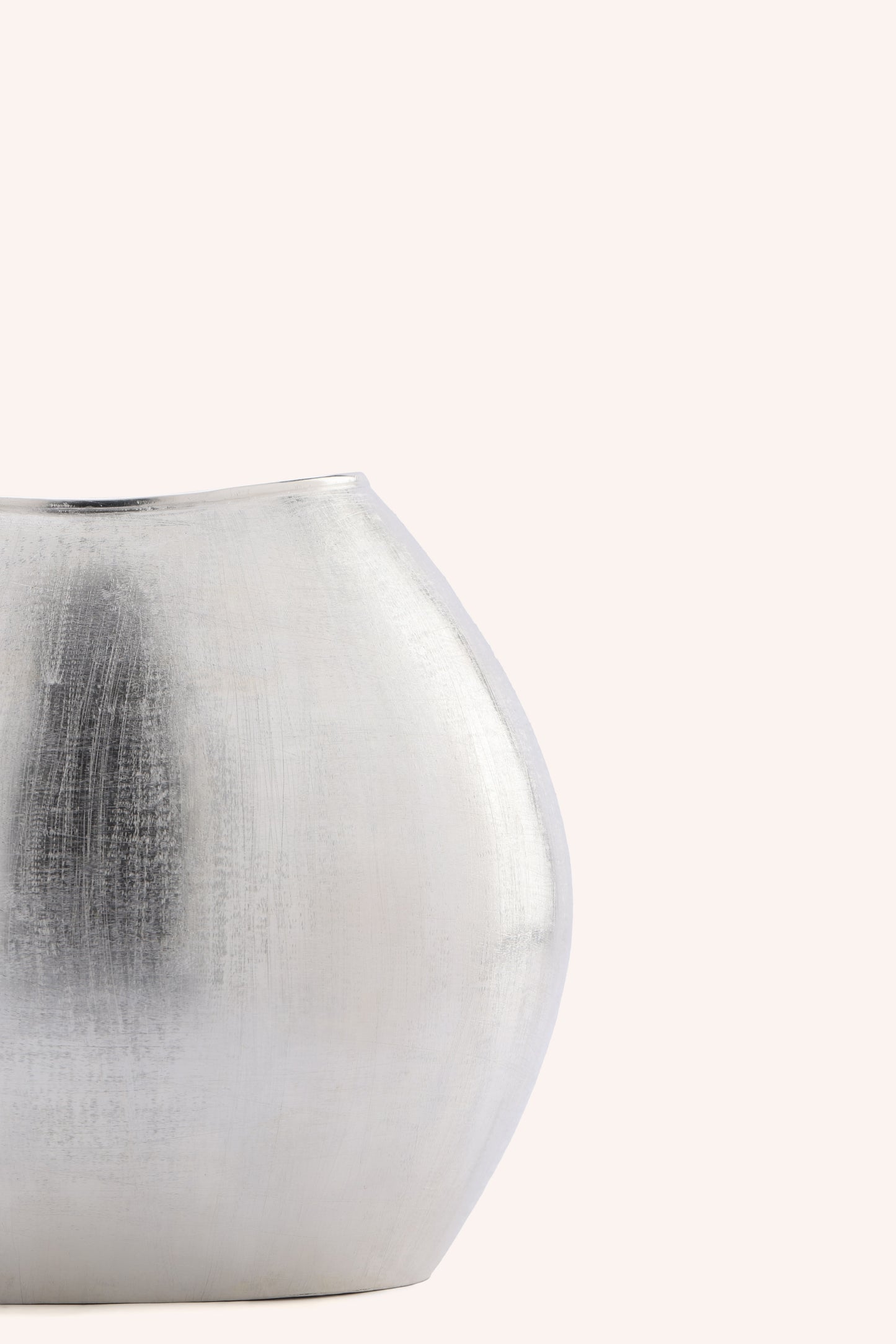 Minimalist Silver Brushed Vase