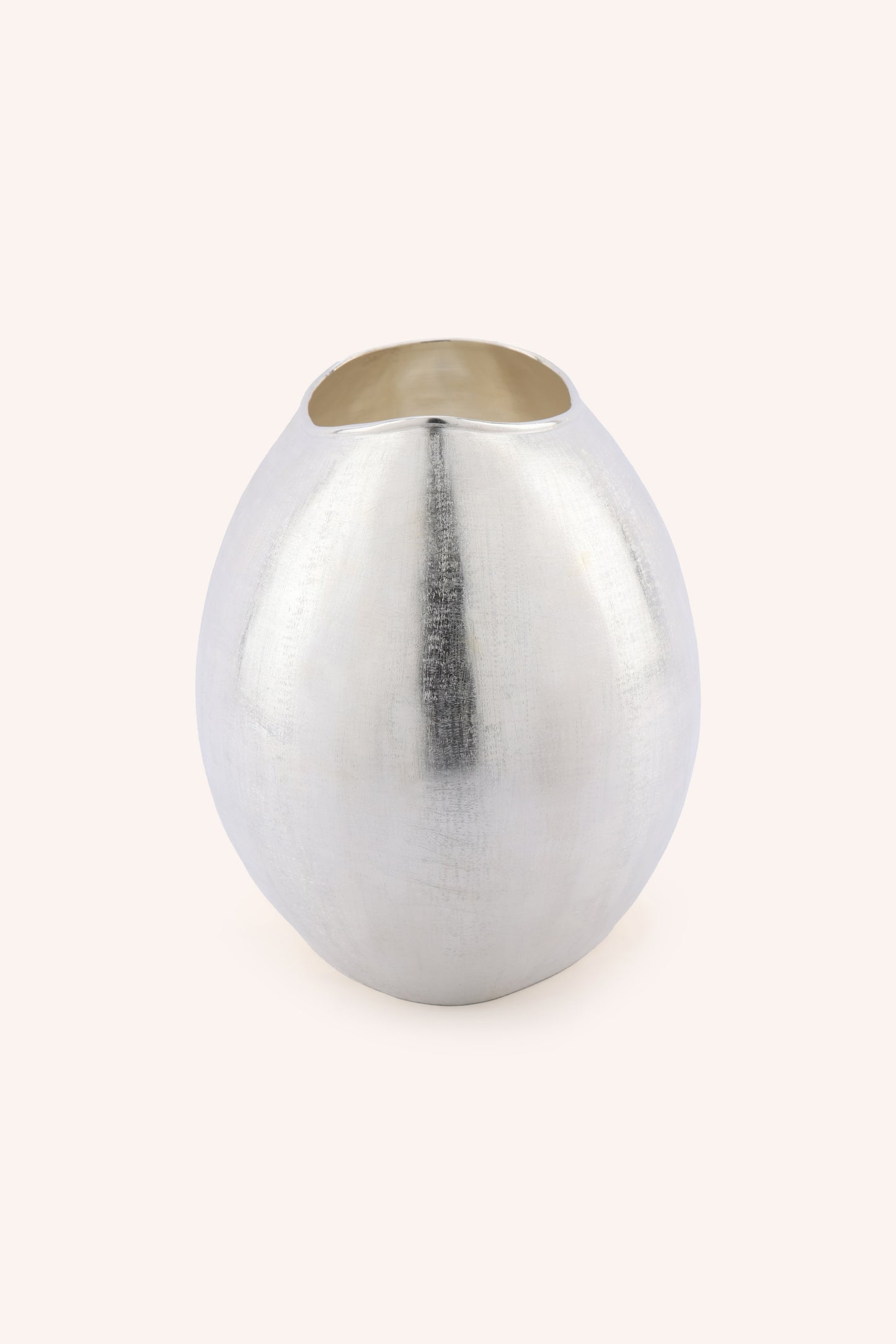 Minimalist Silver Brushed Vase