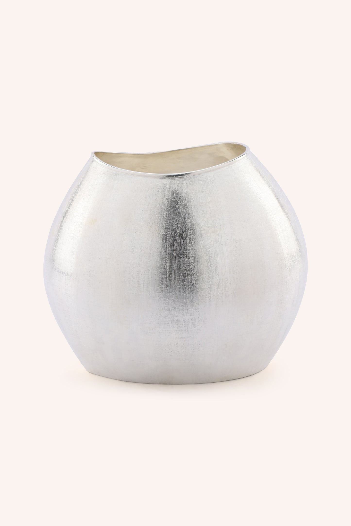 Minimalist Silver Brushed Vase