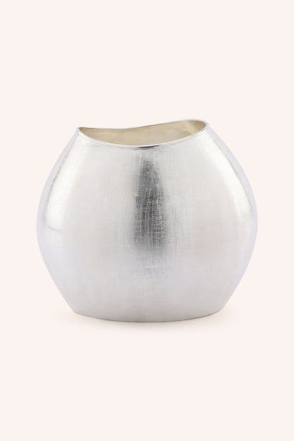 Minimalist Silver Brushed Vase