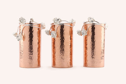 Copper & Silver Blossom Vase (Set of 3)