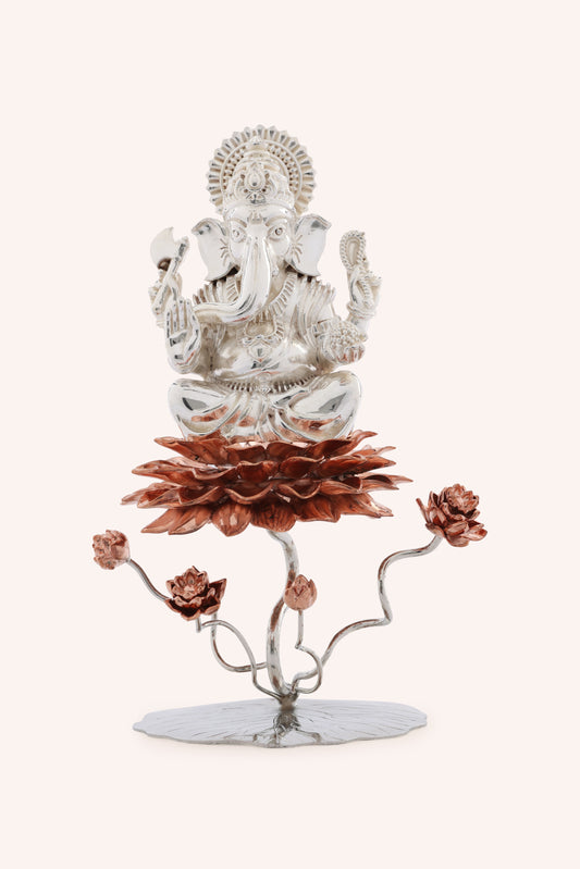 Lord Ganesha Idol on Lotus