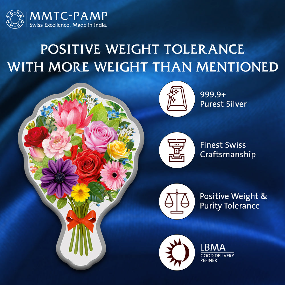 Bouquet of Flower 50gm Silver Coin