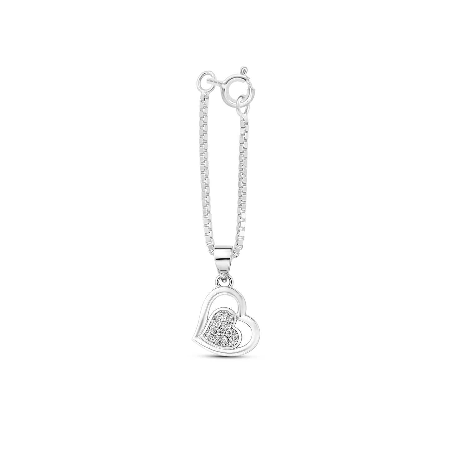 Silver Heart Drop Charm