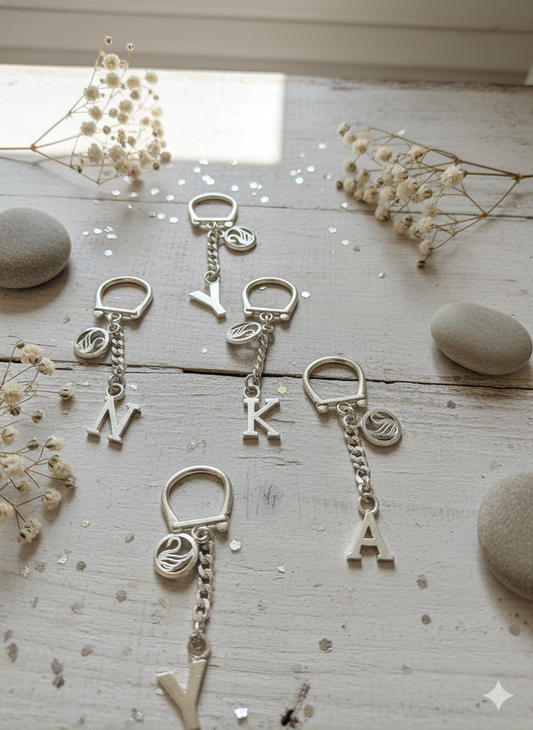 Personalised Alphabet Keychain in 925 Pure Silver