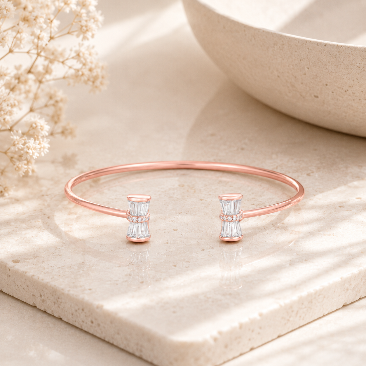 Twin Radiance Cuff in Rose Gold