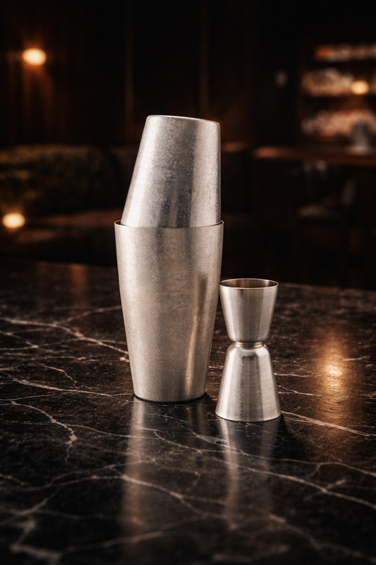 Matte Brushed Silver Cocktail Jigger