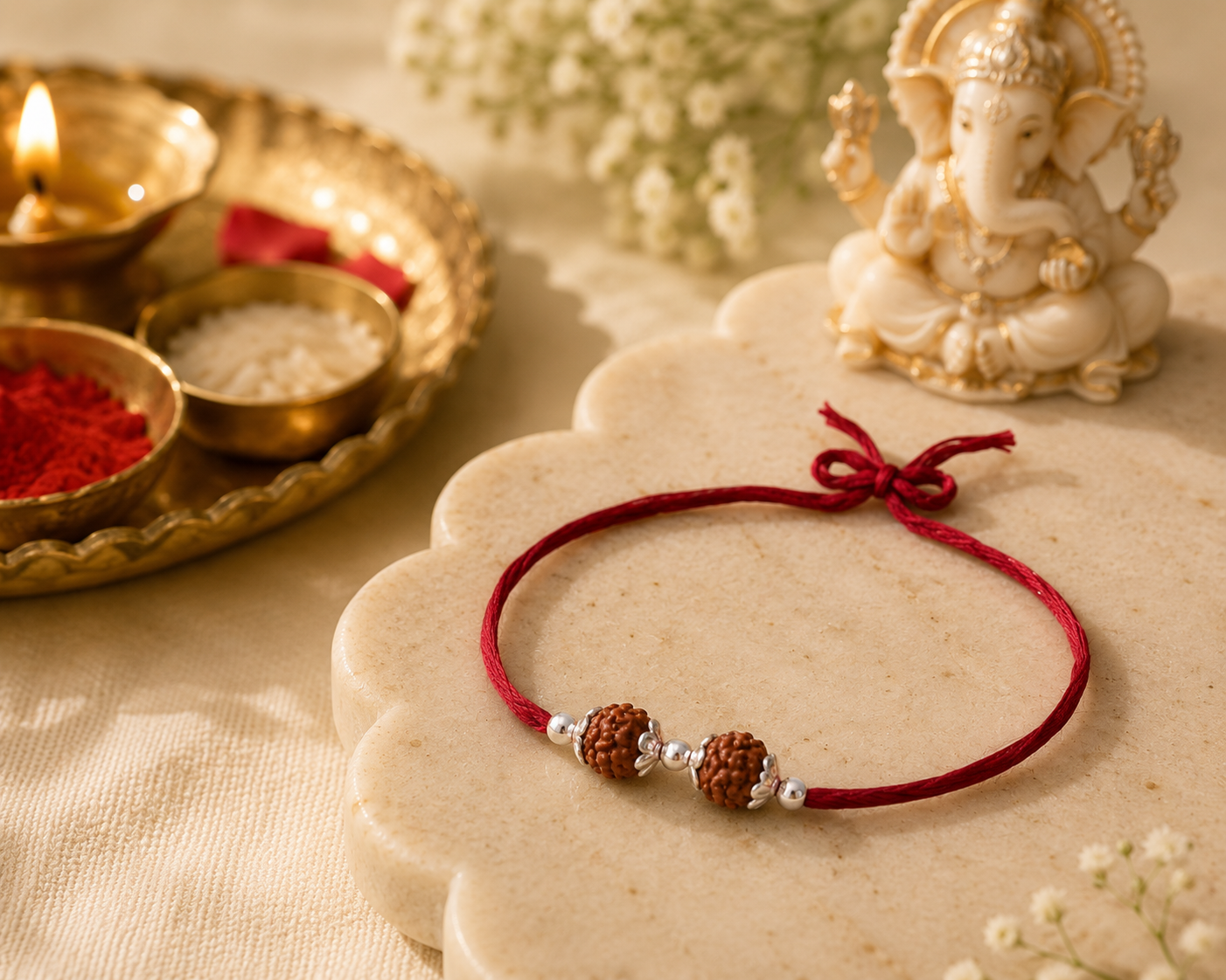 Dual Rudhraksha Rakhi