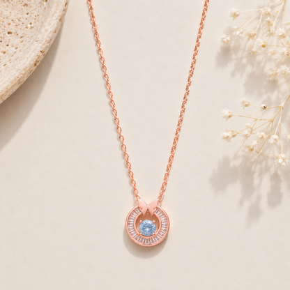 Blue Butterfly Halo Pendant