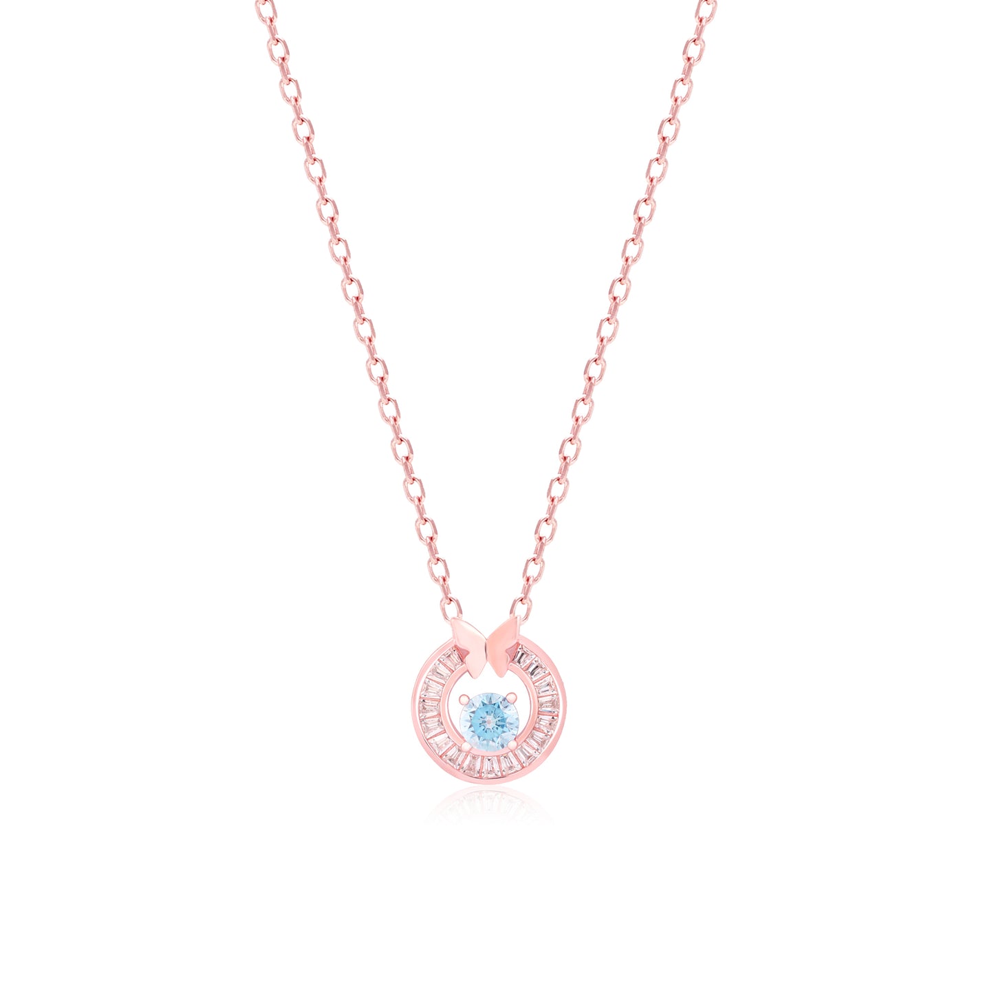 Blue Butterfly Halo Pendant