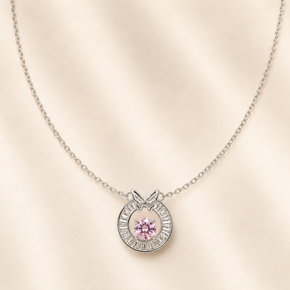 Pink Butterfly Halo Pendant
