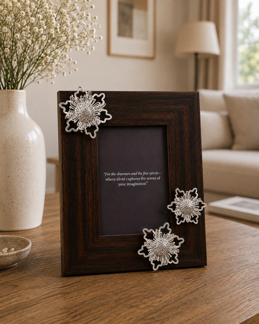 Flower Motive Wood Frame
