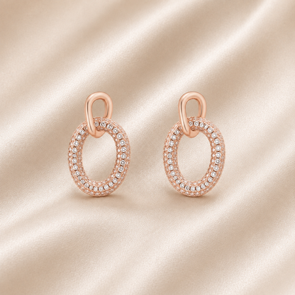 Oval Halo Earrings