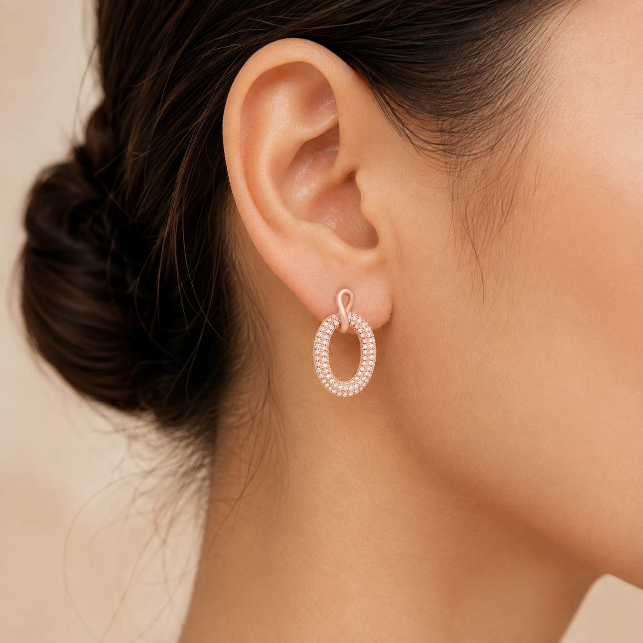 Oval Halo Earrings
