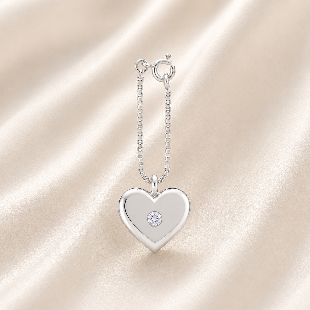 Luna Heart Drop Silver Charm
