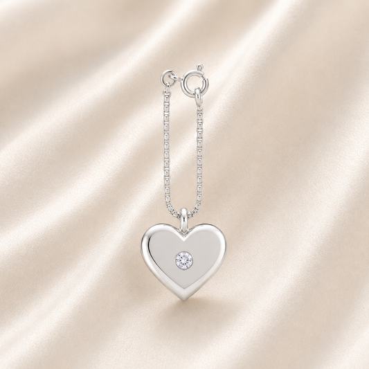 Luna Heart Drop Silver Charm