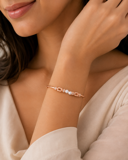 Rose Gold Pearl Bracelet