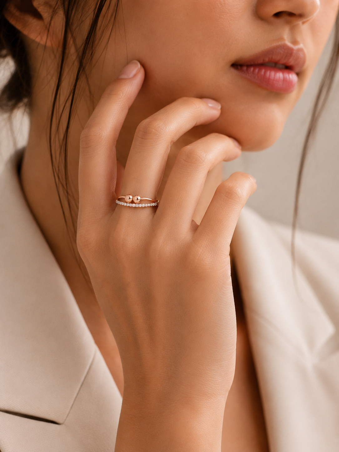 Infinity Halo Ring | Rose Gold