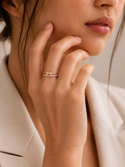 Infinity Halo Ring | Rose Gold