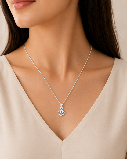 Om Sacred Silver Necklace