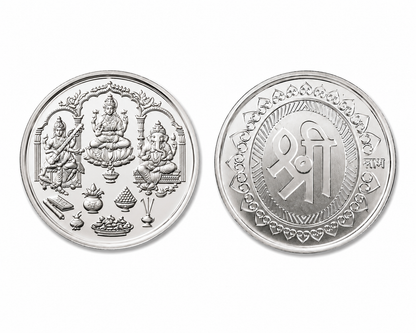 Ganesh Laxmi Saraswati Silver Coin 10 gm