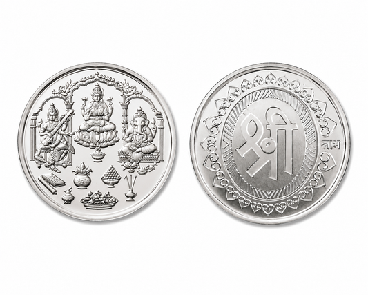 Ganesh Laxmi Saraswati Silver Coin 10 gm