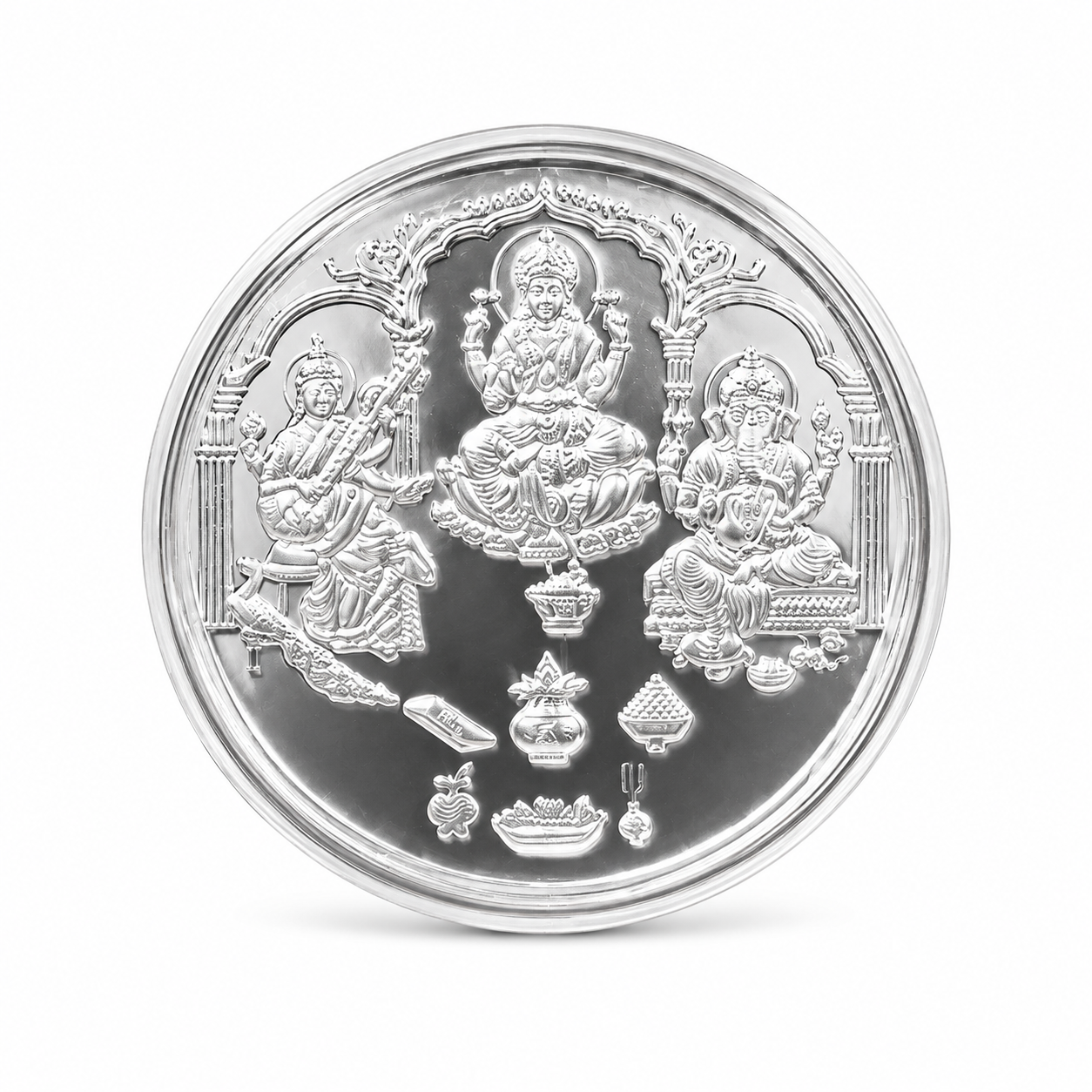 Ganesh Laxmi Saraswati Diwali Silver Coin 1 gm