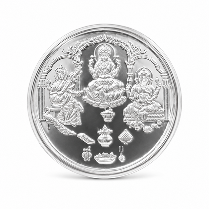 Ganesh Laxmi Saraswati Diwali Silver Coin 1 gm