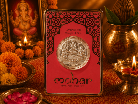 Ganesh Laxmi Saraswati Silver Coin 1 gm