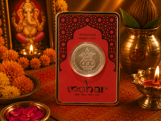 Swastik Pot Silver Coin 1 gm