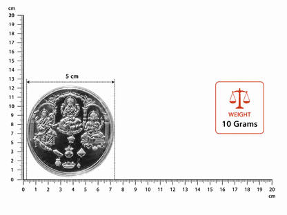 Ganesh Laxmi Saraswati Silver Coin 10 gm