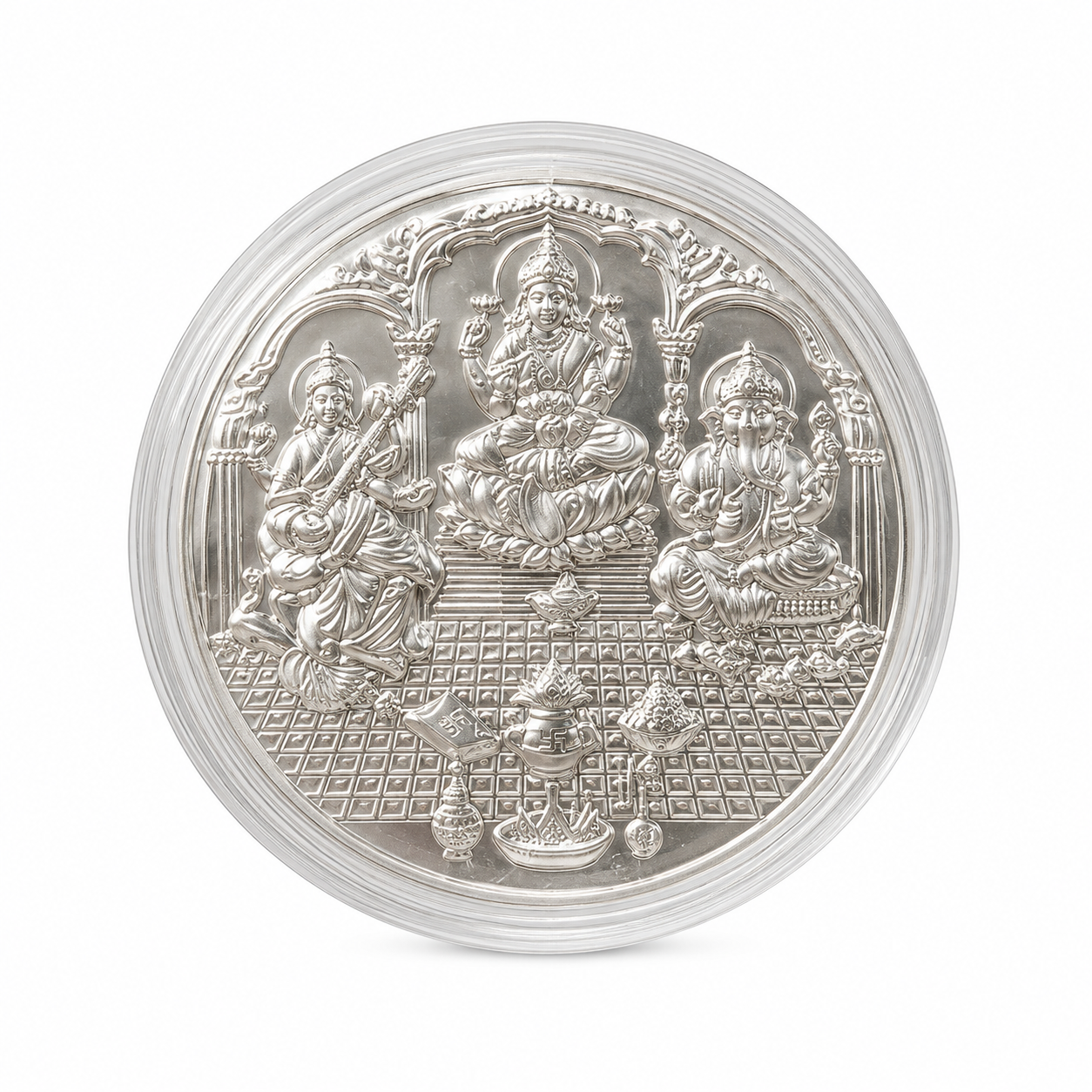 Ganesh Laxmi Saraswati Silver Coin 1 gm