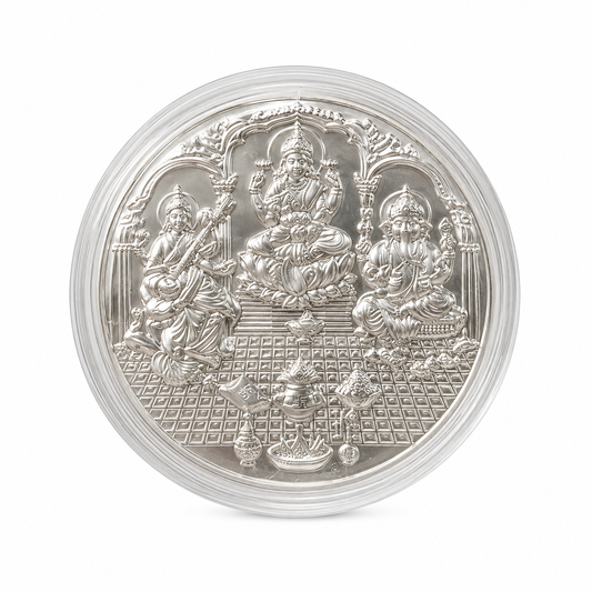 Ganesh Laxmi Saraswati Silver Coin 1 gm