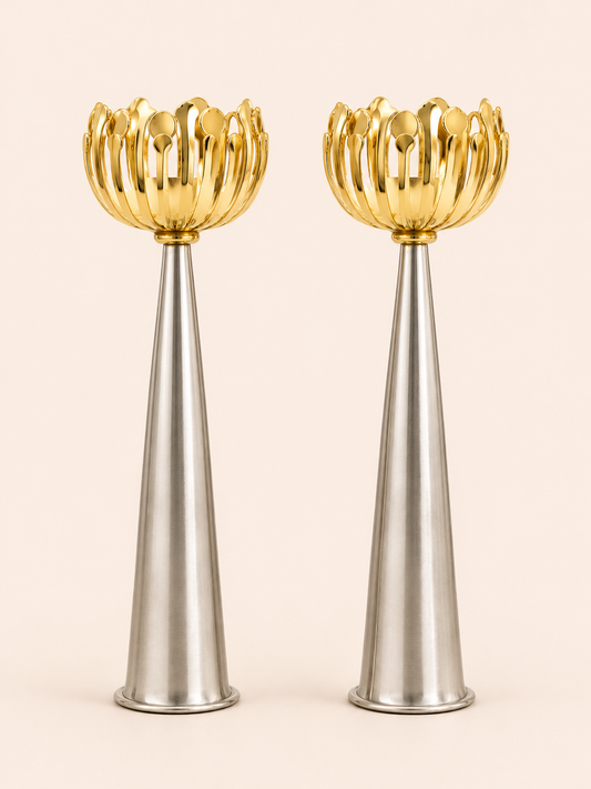 Gold Lotus Pod Candle Stand