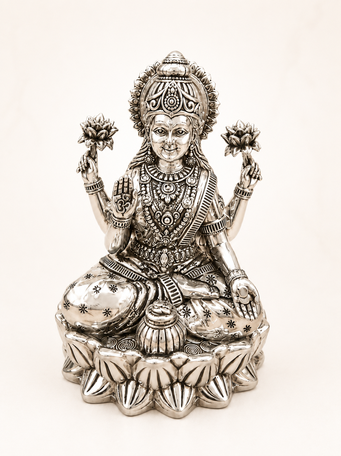 Goddess Laxmi Silver Idol