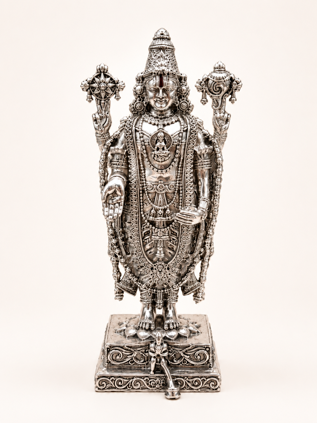 Tirupati Balaji Idol (Bright Silver Polish)