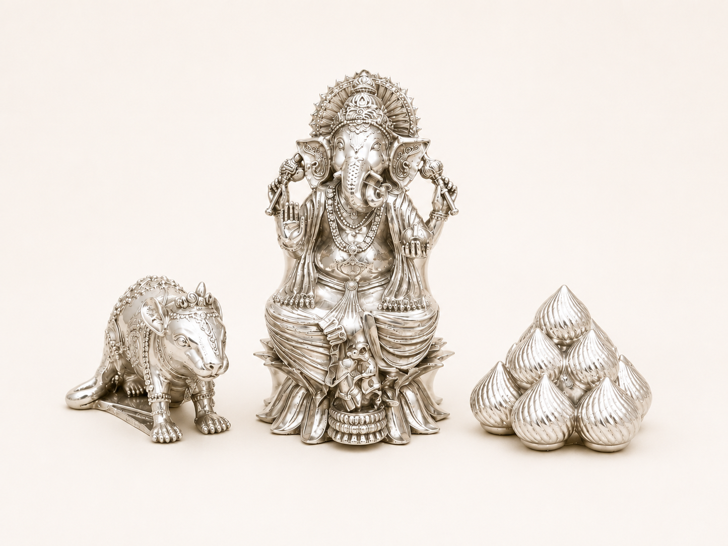 Ganesh Ji Silver Set