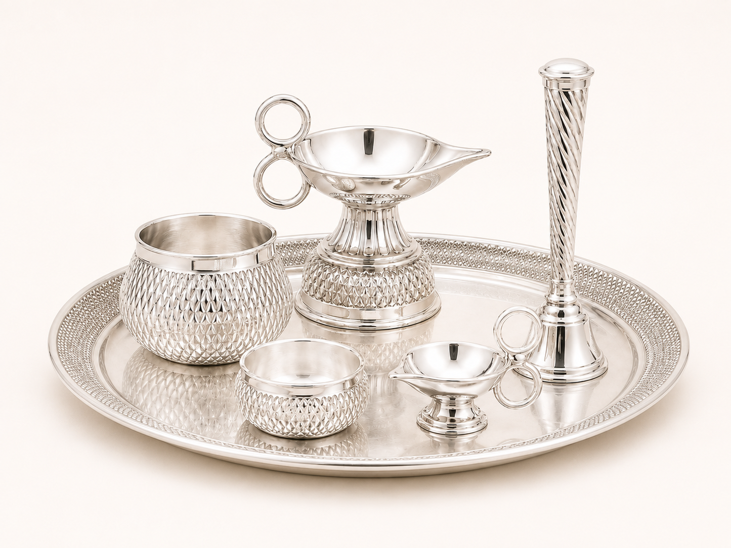 Silver Puja Thali Set